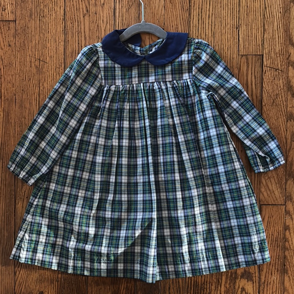 Plaid Long Sleeve Dress with Peter Pan Collar